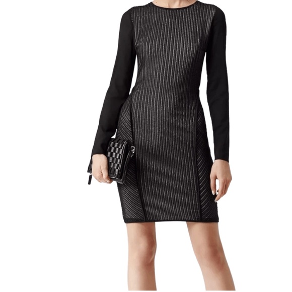 NWT Reiss Chloey Forest Green Body-Con Dress – Textured Knit, Long Sleeve – US 8 - Picture 13 of 14